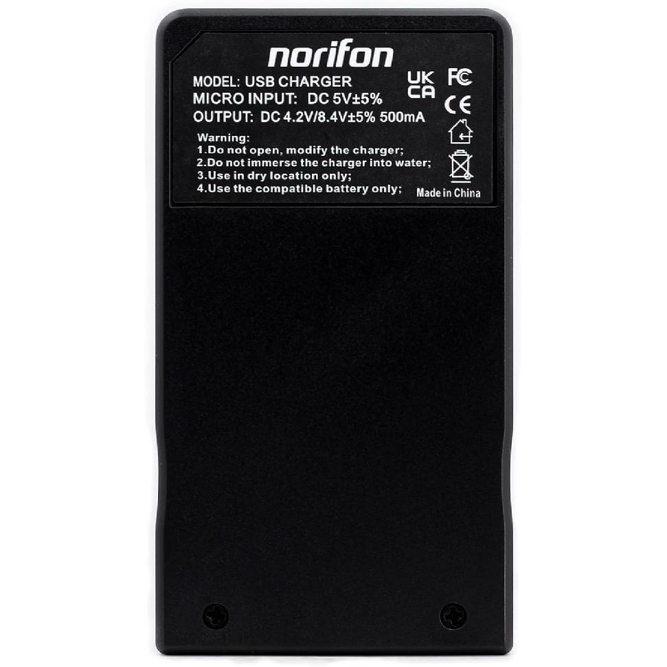 Norifon DMW-BLH7 USB Charger for Panasonic Lumix DMC-GF3, DMC-GF5, DMC-GF6, DMC-GM1, DMC-GX7, DMC-LX100, DMC-TZ101, GX7, LX100, DMC-GM5K Camera and