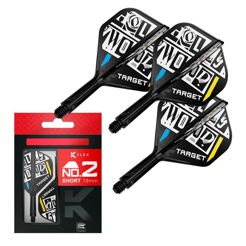 TARGET Darts Chris Dobey KFLEX Flight Shaft 2 Kflex Short & System, No. (Standard) All-in-One Flights, 3-Pack, (19mm)