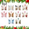 Christmas Cash Holder Ornament Money Ornament, Acrylic Hanging Decor with Vintage Transparent Pendant Butterfly Print, Holiday Party
