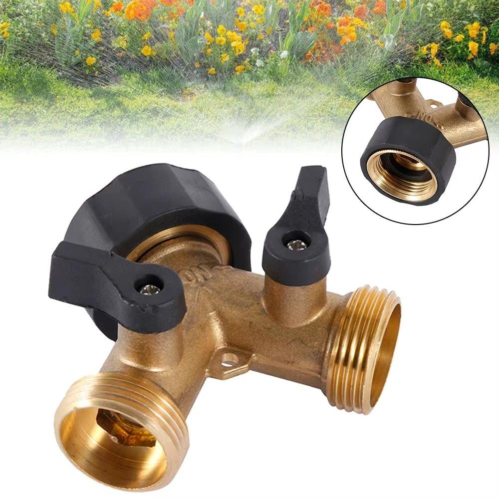 Heavy Duty Y Valve Solid Brass Hose Connector Single Turn Quick Connector Watering