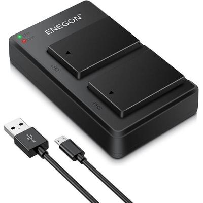 ENEGON Комплект из 2 аккумуляторов LP-E17 с двойным USB-зарядным устройством для Canon Rebel SL2, T6i, T7i, EOS R10, RP, M6, 250D, 800D