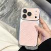 Кожаный чехол для телефона с текстурой ромба Для For Iphone 17 16 1 14 Pro Max 13 Большое окно Защита объектива Ударопрочная крышка Funda
