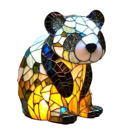 Ретро Витражная Полимерная Настольная Лампа Животное Винтажный Стиль Лампа Прикроватная в Форме Животного Маленький Декоративный Ночник для Спальни Детской Домашнего Декора