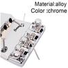 Ogdni Fixed Bass Guitar Bridge with Tool Hardtail Saddle Bridge for Bass Guitar Chrome 4-String Set, Parts,