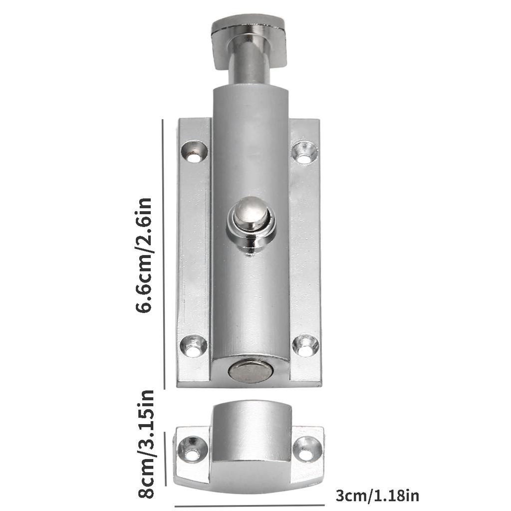 1/2 шт. 4 дюйма алюминиевый сплав серебристый оконный замок безопасности тяговое кольцо пружинный отскок дверной болт автоматическая защелка замок дверь окно