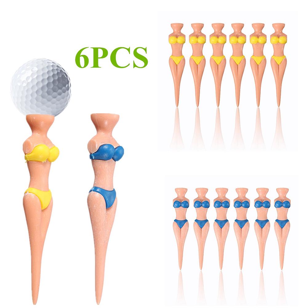 6pcs Golf Stud Plastic Ball Holder Bikini model beauty body TEE
