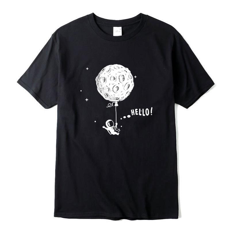Men Tshirt 100 Cotton Short Sleeve Interesting Space Flight Design Print Men Tshirt Casual O Neck