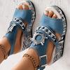 Stylish Women's Rhinestone Chain Sandals - Comfortable Slingback Peep Toe Wedges with Ankle Strap Buckle - Perfect for Summer Platform Fashion