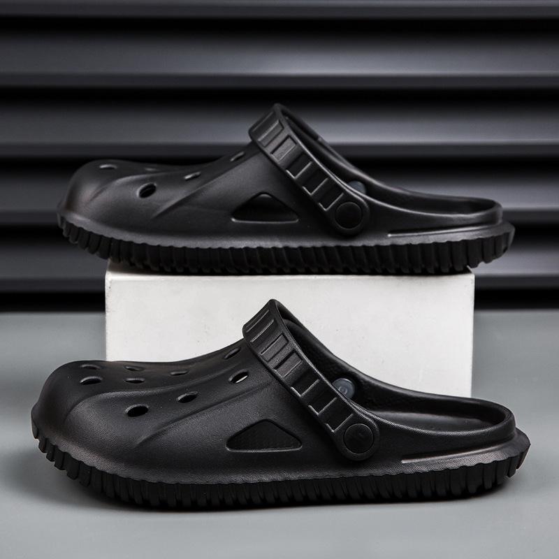 Baotou slippers men's 2024 summer new men's thick bottom stepping on shit feeling wear-resistant breathable outside wearing beach hole shoes