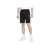 Solid Color Logo Elastic Waist Straight Leg Shorts Men Shorts Black 637769-010