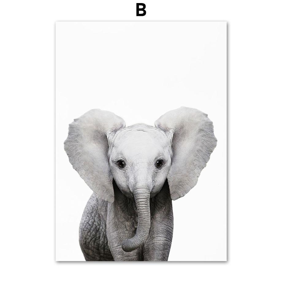 Слон, Лев, Медведь, Жираф, Панда, Тигр, Енот, настенная живопись, холст, картина с детенышем, постер для детей, декор для детской комнаты для мальчиков и девочек