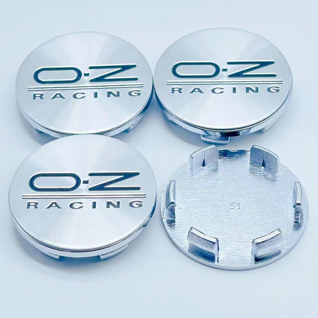 4 шт. / Комплект 51 мм OZ Racing O.Z Серебристый / Черный Ступица Центрального Колеса Автомобиля Колпачок Диска Стайлинг Накладка Эмблема Значок Аксессуары