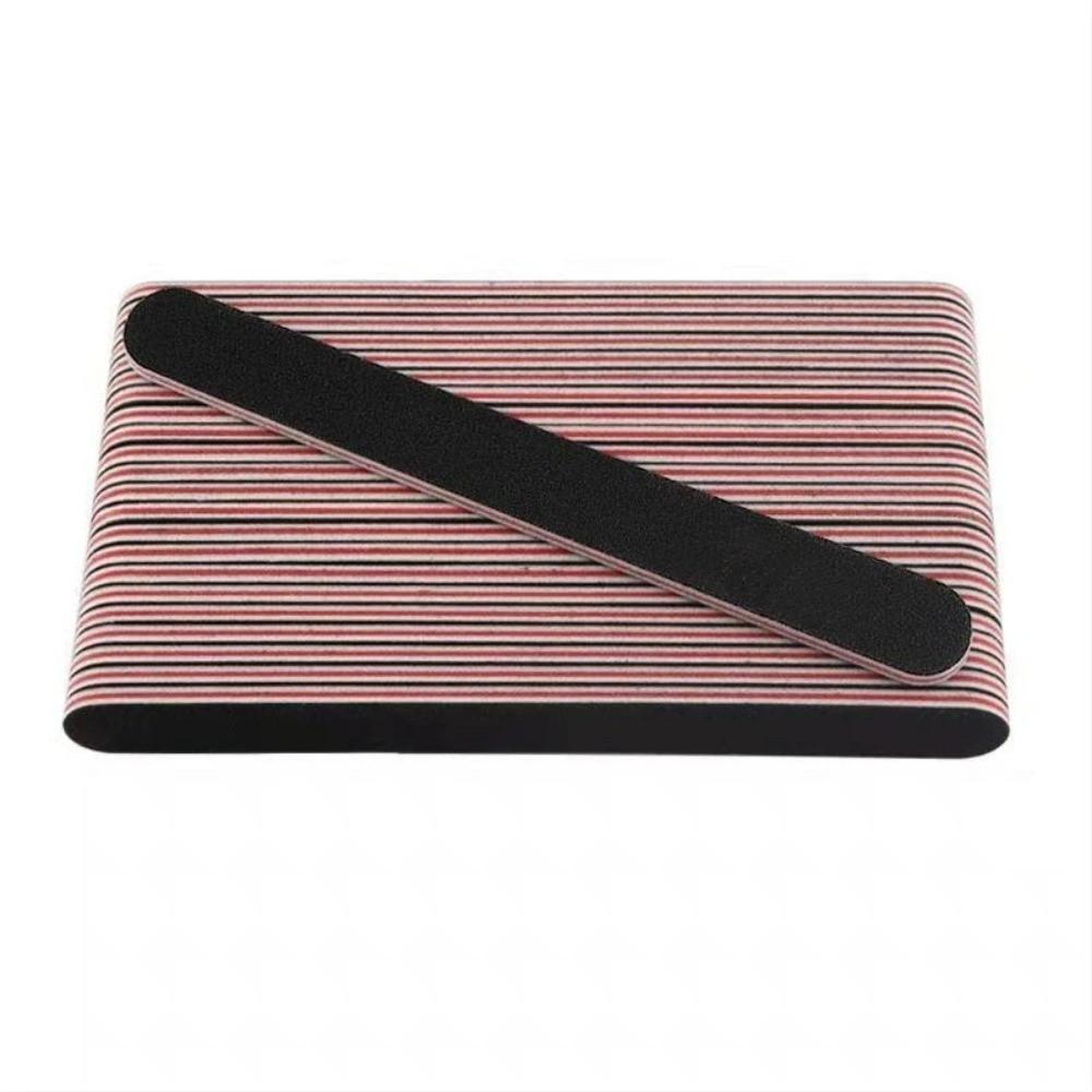 RHJB 25 Штук Черные Пилки и Бафы для Ногтей 100/180 Зернистости Профессиональные Двусторонние Наждачные Дощечки Инструмент для Маникюра для Акриловых Ногтей