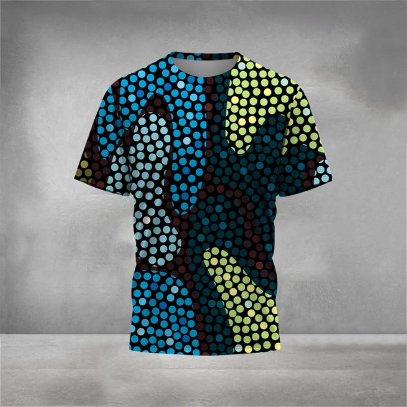 Футболка мужская модная, с принтом «вкус цвета» 3D, спортивная, повседневная, свободная, быстросохнущая, с круглым вырезом, с коротким рукавом, удобная футболка