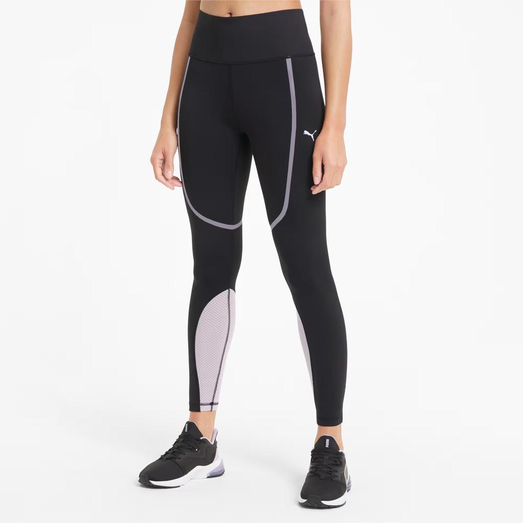 Puma Модные Спортивные Штаны Color Block Простые Быстросохнущие Легкие Женские Брюки Черный Светло-Лавандовый-Фиолетовый 520276-56
