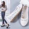 Spring Summer Single Shoes Female Shallow Mouth Mesh Lace Breathable Flat Bottomed Versatile Flats Casual Shoes for Women