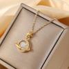 1Exquisite white cat-eye planet pendant necklace, simple starry sky jewelry accessory, gift for family, friends, and loved ones, gift box not