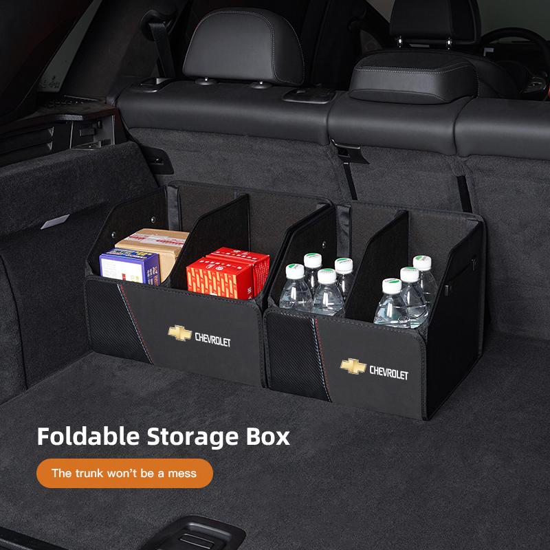 Car Leather Trunk Storage Box Foldable Portable Multiuse Trunk Bag For Chevrolet Spark Captiva Cruze Tracker Epica Nubira Malibu