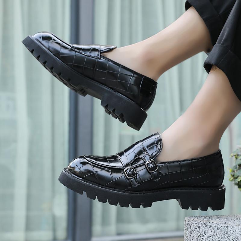 2024 Осень Горячие Продажи Ретро Коричневые Мужские Кожаные Повседневные Туфли Толстая Подошва Низкий Верх Лоферы Уличная Работа Мужские Деловые Туфли