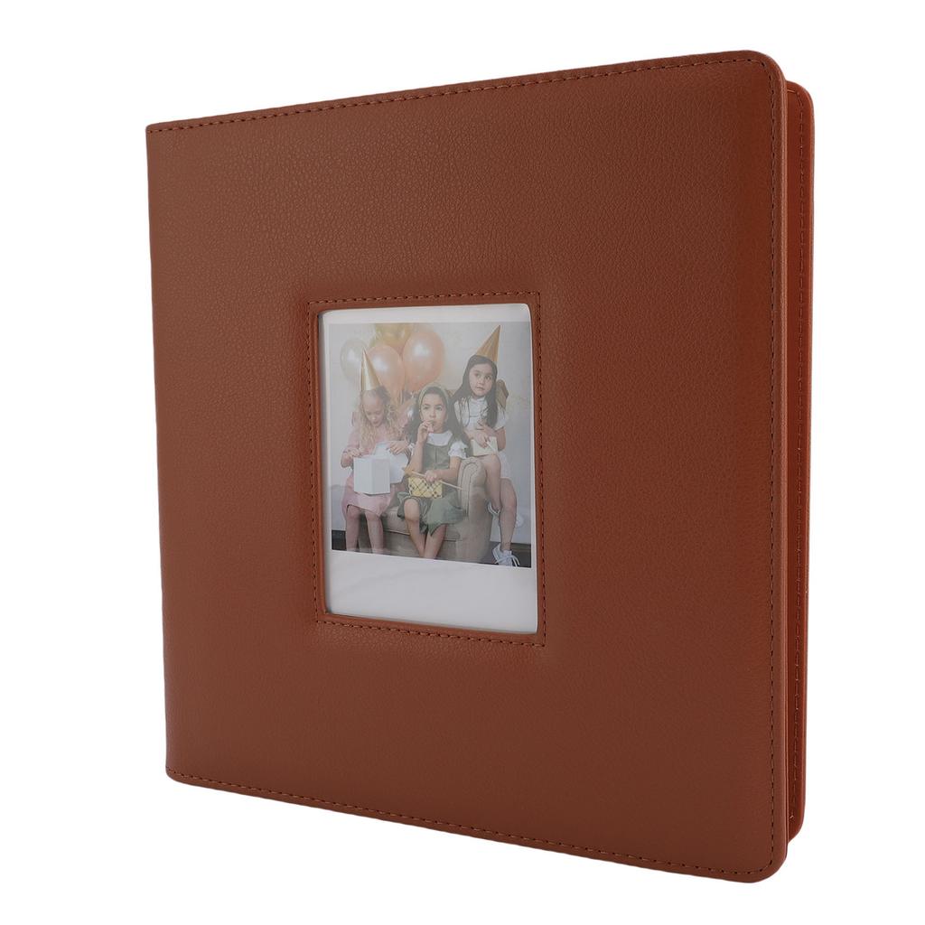 Photo Album Fit for Polaroid Wide 300 400 90x110mm Photos 36 Pages 288 Pictures Capacity PU Leather Cover Front Window
