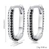 Black Awn Женские серьги-кольца с черным камнем
