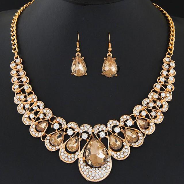 Винтажное платье ожерелье серьги комплекты ювелирные изделия для женщин воротник Kolczyki Damskie серьги тренд Pendientes Oorbellen Orecchini