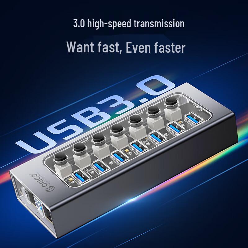 Промышленный USB 3.0 концентратор ORICO: 10-портовый высокоскоростной мультипортовый расширитель и зарядное устройство