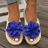 Large Women's Shoes, Summer Slippers, Flower Flip Flops, Thick Soled Slippers, Casual and Versatile, Lightweight Beach Shoes