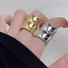 New Fashionable And Simple Metal Joint Opening Ring Female Punk Couple Wide Ring Trendy Jewelry Accessory