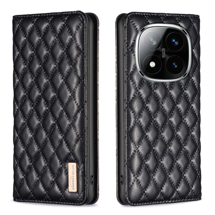 Diamond Lattice Magnetic Leather Flip Phone Case For Redmi