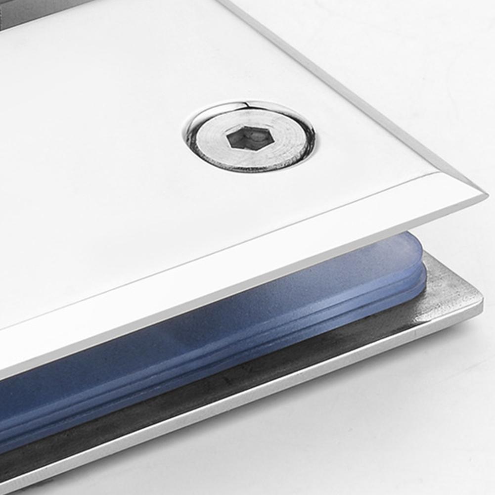 180 Degrees Door Cabinet Clip 304 Stainless Steel Showcase Clip Shower Door Hinge for Balustrade/Staircase/Handrail/Glass Holder