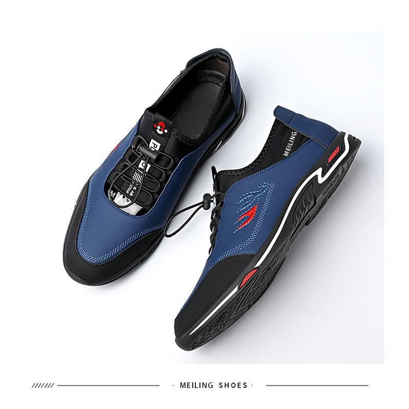 Casual Shoes Breathable Leather Shoes Front Lacing Shoes for Men Business Simplicity