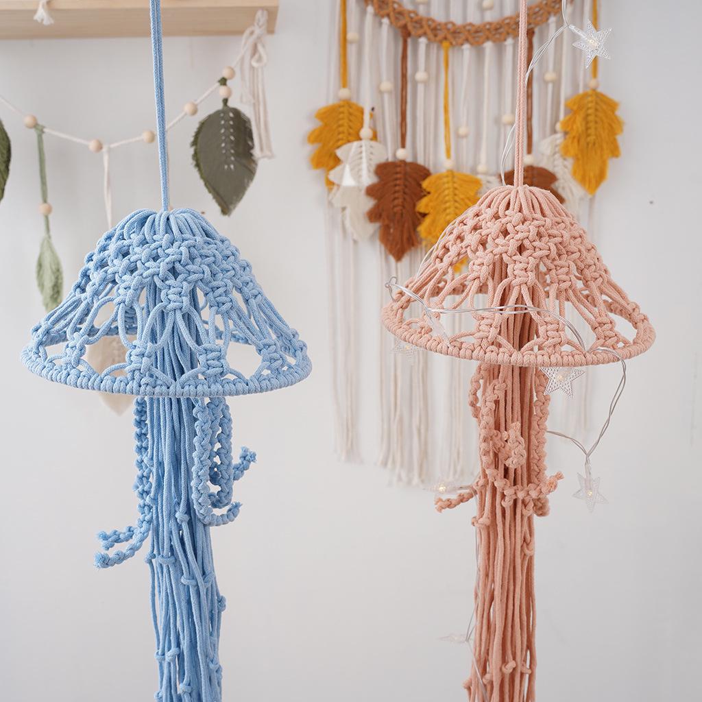 Nordic Handmade Cotton Rope Jellyfish Hanging Ornament for Children's Room or Bedroom