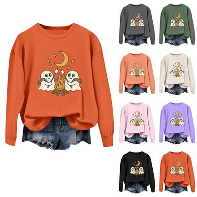 Женские топы Женский свитшот с длинным рукавом Повседневный с круглым вырезом Свободного кроя Пуловер Флисовые топы