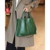 Light Luxury Retro Leather Women's Bag Autumn and Winter New Top Layer Vegetable Tanned Leather Large Capacity Tote Bag Women's Shoulder Bag