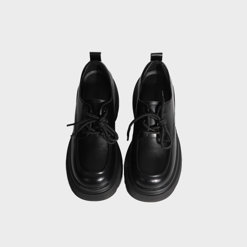 Весна 2025 новая модная цветовая платформа маленькие кожаные туфли женские британский стиль шнуровка спереди однотонные лоферы женская обувь Хуэйчжоу