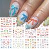 Nail Art Stickers, Cartoon Cute Childlike Colorful Streamer Bow Watermark Nail Stickers