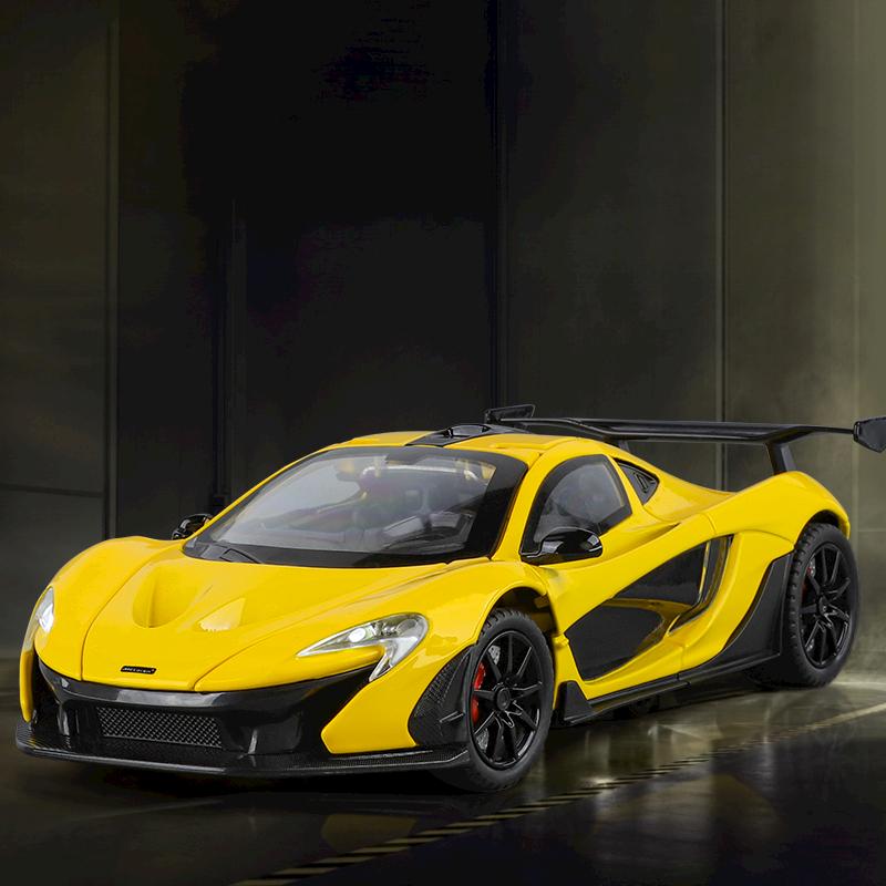 1/24 Симуляция McLaren P1 Металлическая модель автомобиля Двери и капот открываются Имеет звуковые и световые функции Богат деталями