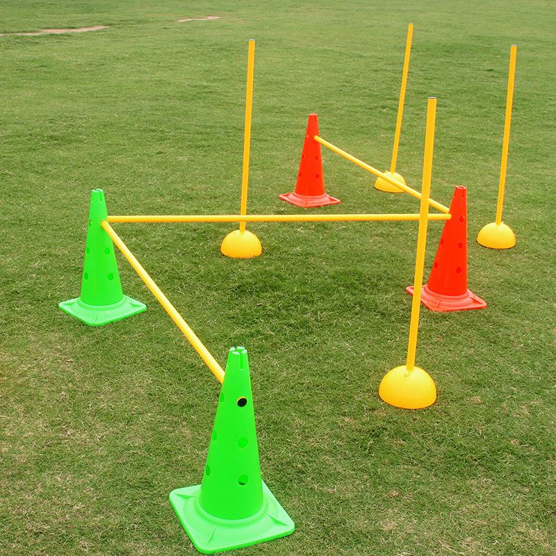 Agility Training Set: Marker Cones, Ice Cream Buckets, Frisbee Discs, Poles, Stakes, Rings, Ladders for Sports & Taekwondo.