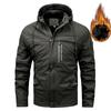 Autumn Winter Men Outdoor Windbreak Brand Hooded Jacket Men Windbreak Fleece Warm Casual Fashion Jacket Coat