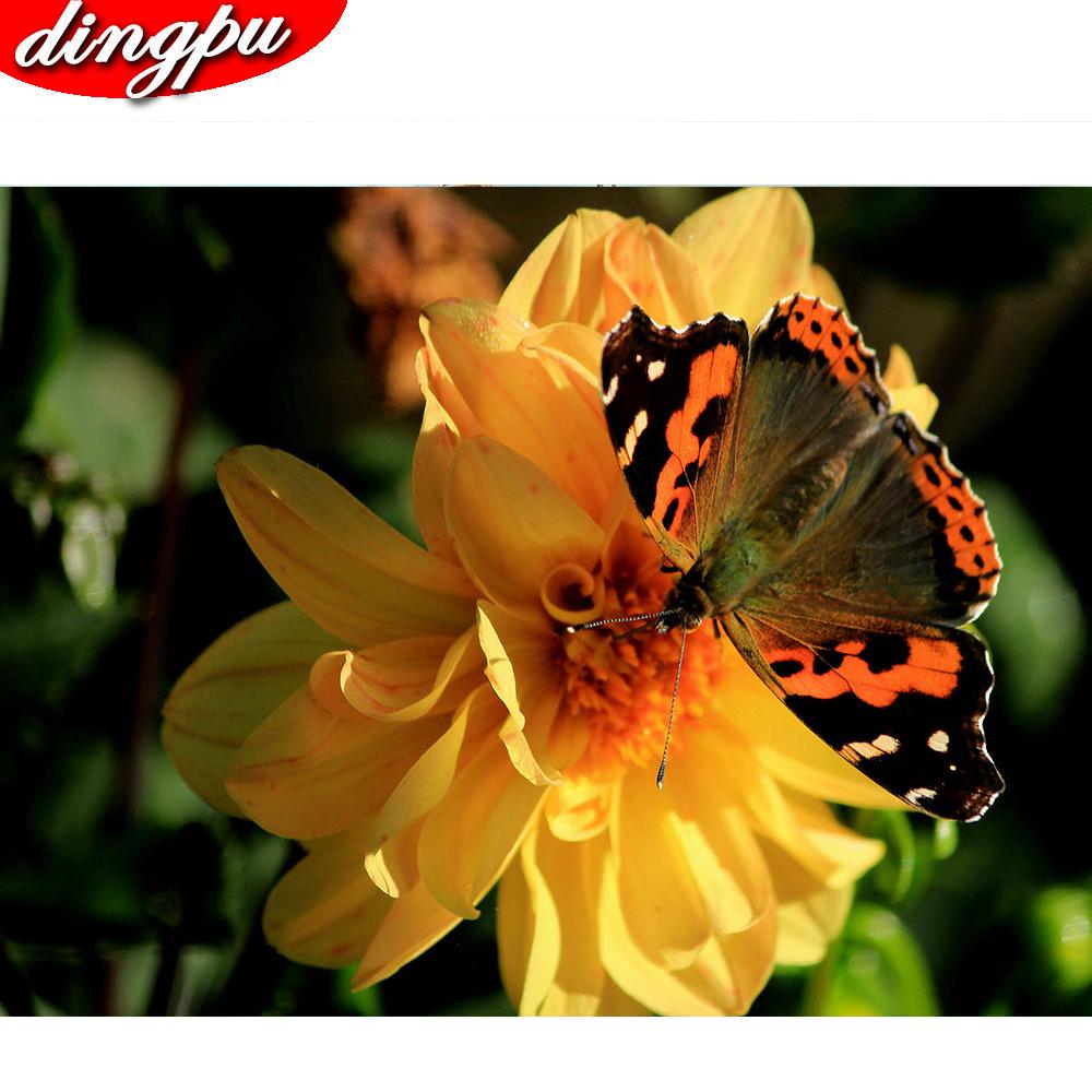 5D DIY Алмазная картина Бабочка Украшение Главная Алмазная вышивка Радуга Полная дрель Круглая Алмазная мозаика Цветы