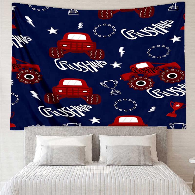 Truck Print Tapestry, Backdrop, Easy Setup, Ideal for Bedroom, Office & Living Room, with Aesthetic Wall Hanging Decor.