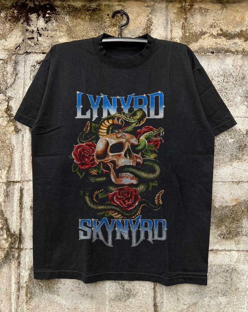 Lynyrd Skynyrd Band T-shirt, Unisex Black Cotton T-shirt, Size S-5XL