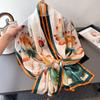 Peony Print Cut Flower Spring and Summer Silk Scarf Large Long Scarf High Sense Travel Shawl Sun Protection Women's Scarf Headscarf