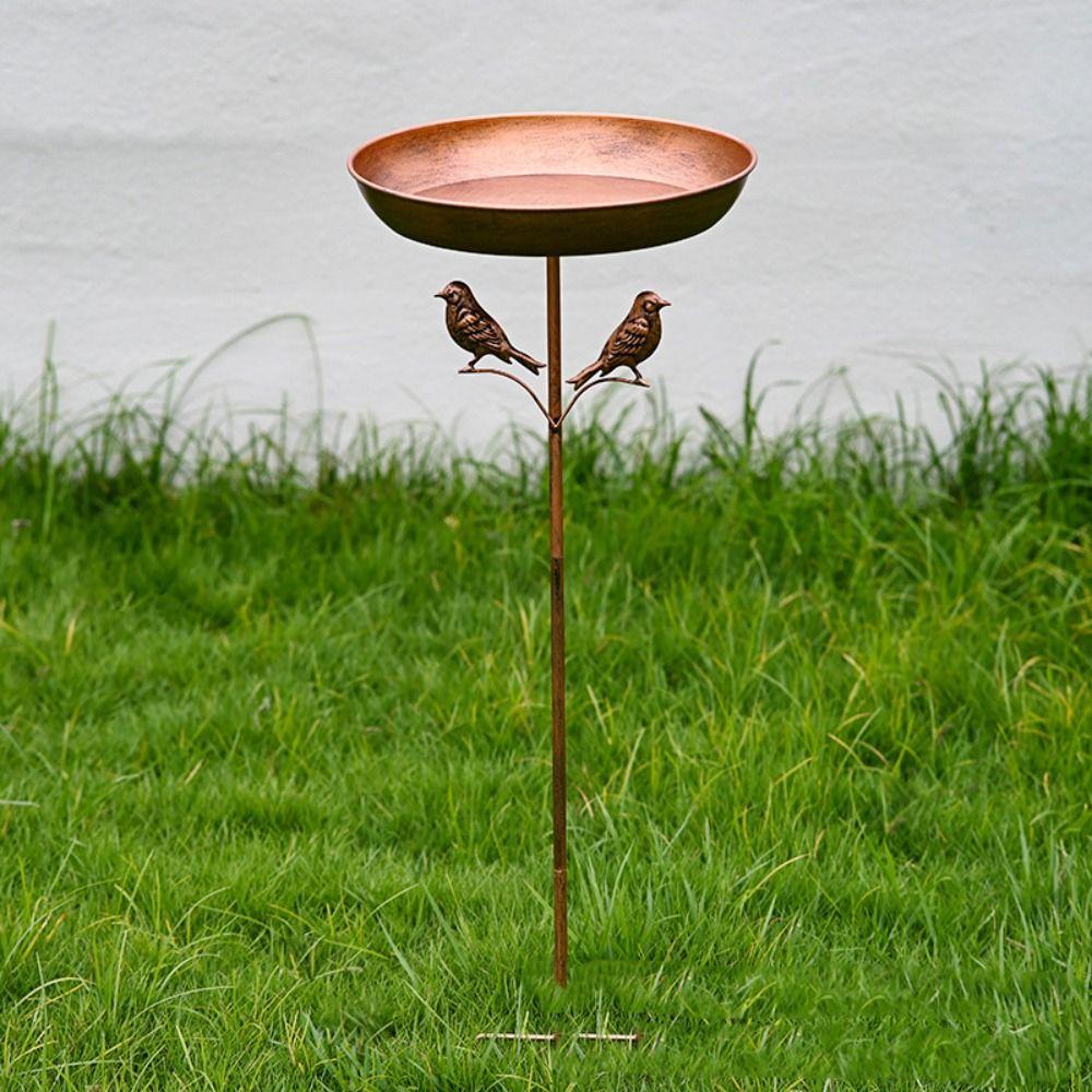 Ржавчиноустойчивая высокая кормушка для птиц, втыкаемая в землю, железная кормушка для птиц, садовая поилка для птиц, двор