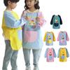 Baby Bib Waterproof Baby Feeding Smock Kids Painting Apron Coat Easy To Clean for 100-124cm Height