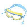 Kids Swimming Goggles Large Frame Waterproof Non Fog HD Swim Supplies with Nose Clip Yellow Blue