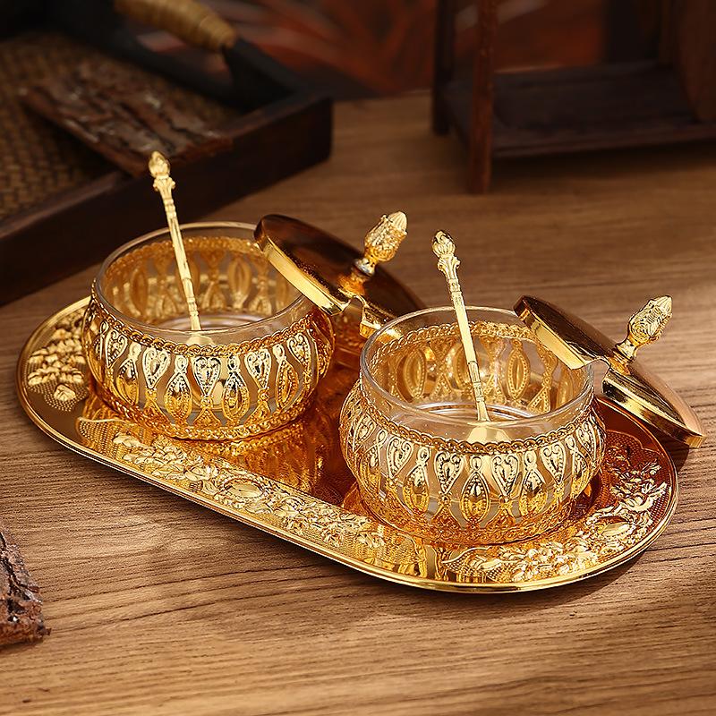 Стеклянная герметичная банка в европейском стиле с крышкой, для дома, кухни, сахара, цветов, чая, приправ, закусок, железное искусство