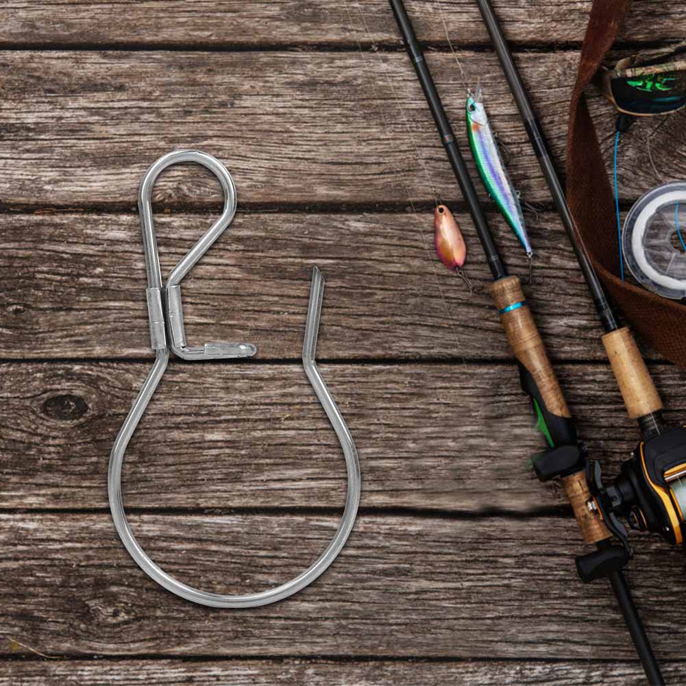 5pc Stainless Steel Multifunction Backpack Hanging Hook Clip Fishing Snaps Fish Lock Buckle