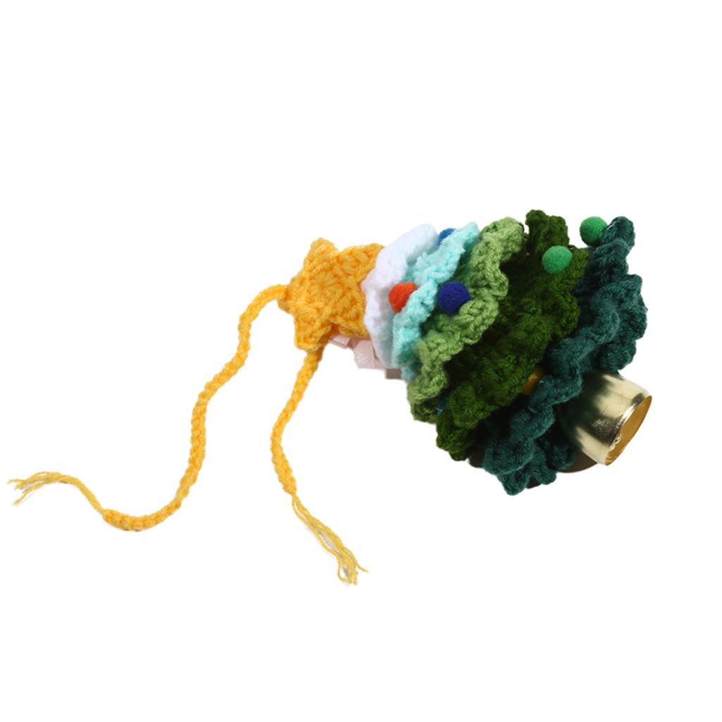 Yarn Crochet Christmas Tree Bell Pendant for Christmas New Year Carnival Party Homeschool Bar KTV Car Decoration Gifts